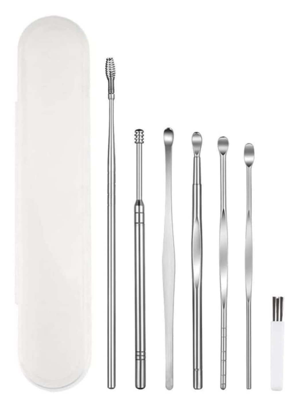 SAK 7 Pcs Ear Cleansing Tool Set, Innovative Spring Ear Wax Cleaner Tool Set,Ear Curette Ear Wax Remover Tool with a Cleaning Brush and Storage Box (B09SD1PWFC) Amazon Price History, Amazon Price Tracker