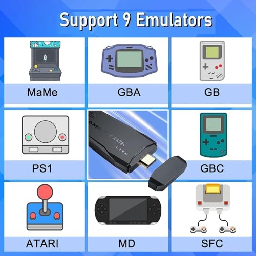 Retro Game Console, Wireless Retro Game Stick, Revisit Video Games with Built-in 9 Emulators, 20000+ Games, 4K HDMI Output, and Dual 2.4GHz Wireless Game Stick, for TV Plug and Play (Deluxe Edition) - Image 5