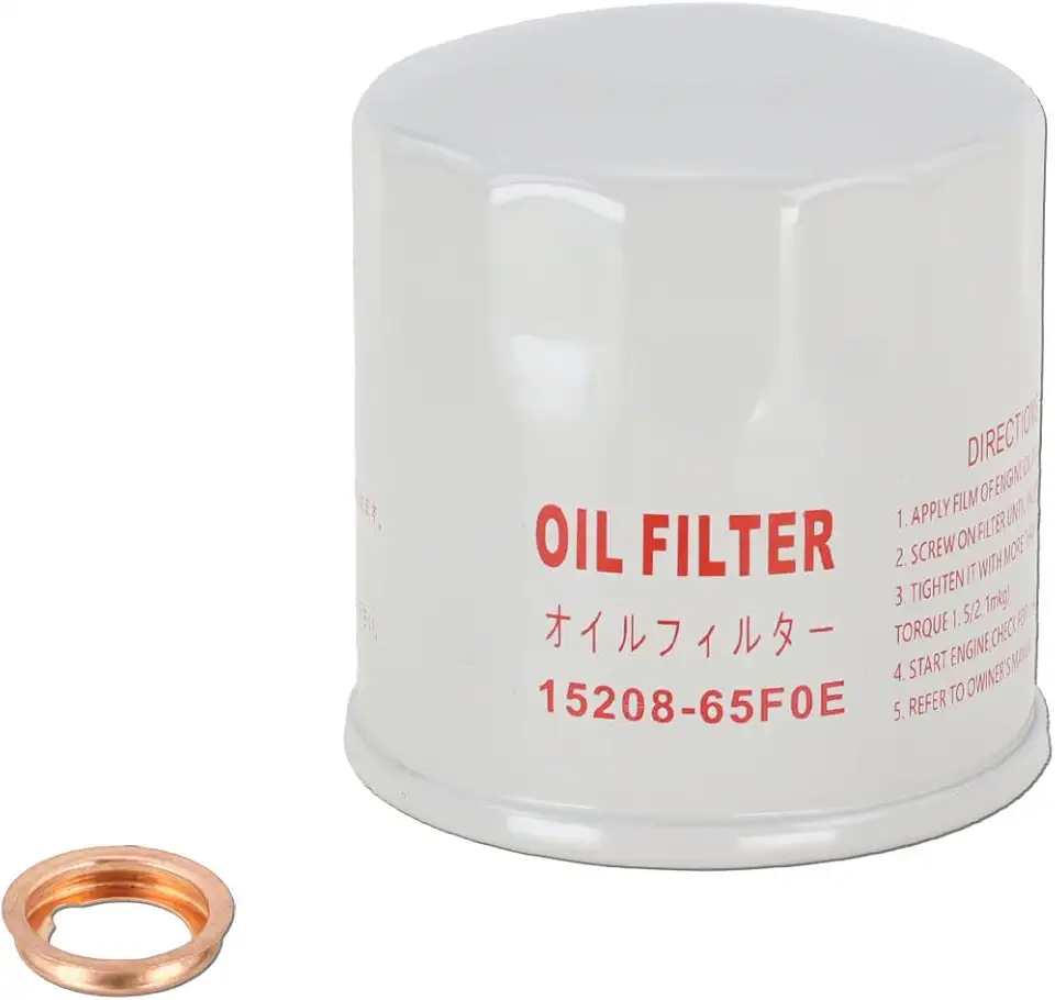 Kefly Filtros de óleo de motor 15208-65F0E para Nissan Rogue Altima Frontier Pathfinder Kicks Infiniti, com junta de plugue de drenagem 11026-JA00A (1 peça)
