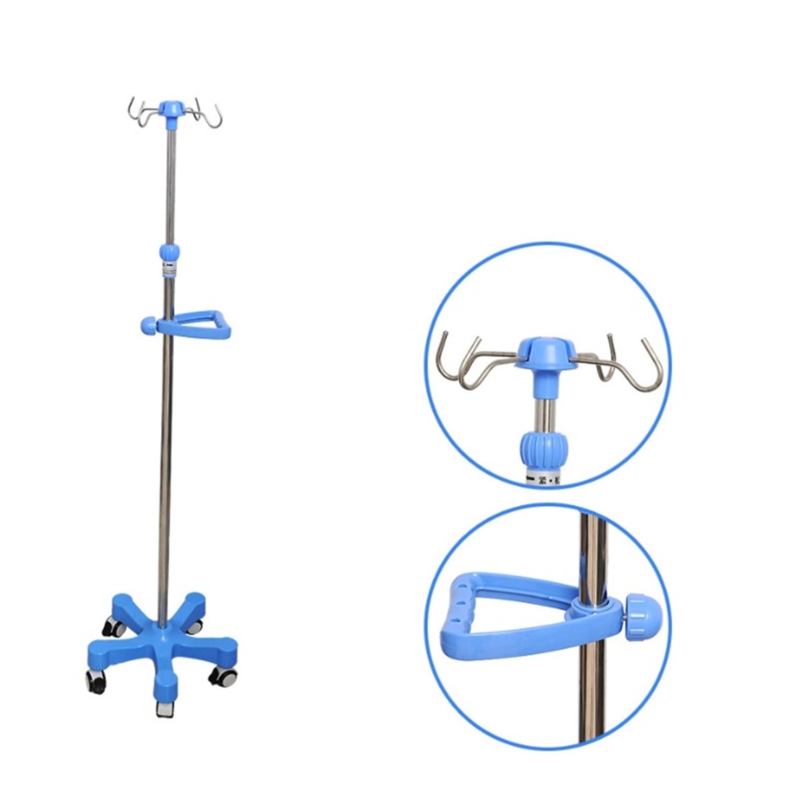 Portasueros con reposabrazos Soporte de infusión médica portátil IV portabotellas | Soporte for bolsa ajustable en altura, for atención clínica en el hogar