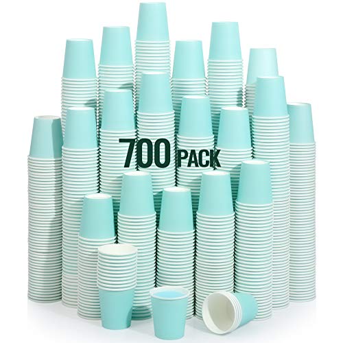 [700 Pack] 3 oz Paper Cups, Sky Blue Mouthwash Cups, Disposable Bathroom Cups, Espresso Cups, Paper Cups for Party, Picnic, BBQ, Travel, and Event