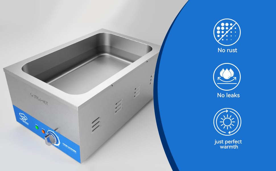 Miniatura 4 de Calentador de sopa comercial de 12L con olla de 3 × 4 L, calentador de alimentos eléctrico comercial, tanque de una pieza sin costuras, rango de