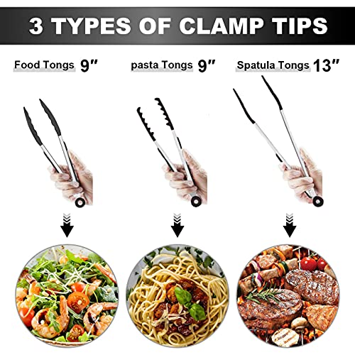 4 Pack Silicone Cooking Kitchen Tongs Kit - Kitchen Tongs For Cooking With Silicone Tips, Bpa Free Non-Stick Bbq Grilling Cooking Tongs/Food Tong/Pasta Tong/Spatula Tong/Silicone Tongs For Air Fryer #TOP2