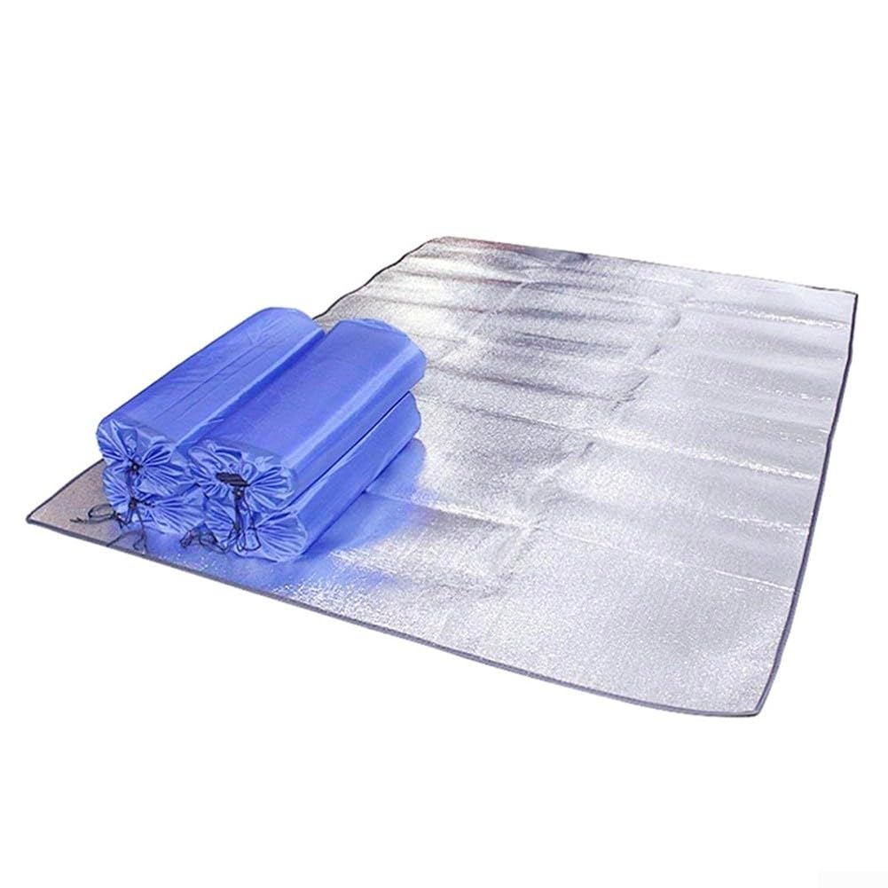 Accarugty Camping Mat, Double-Sided Aluminum Foil, Waterproof And Heat-Insulating EVA Foam Pad For Outdoor Picnic, Beach, Tent Sleeping, Hiking, Yoga, Silver(200 * 150)