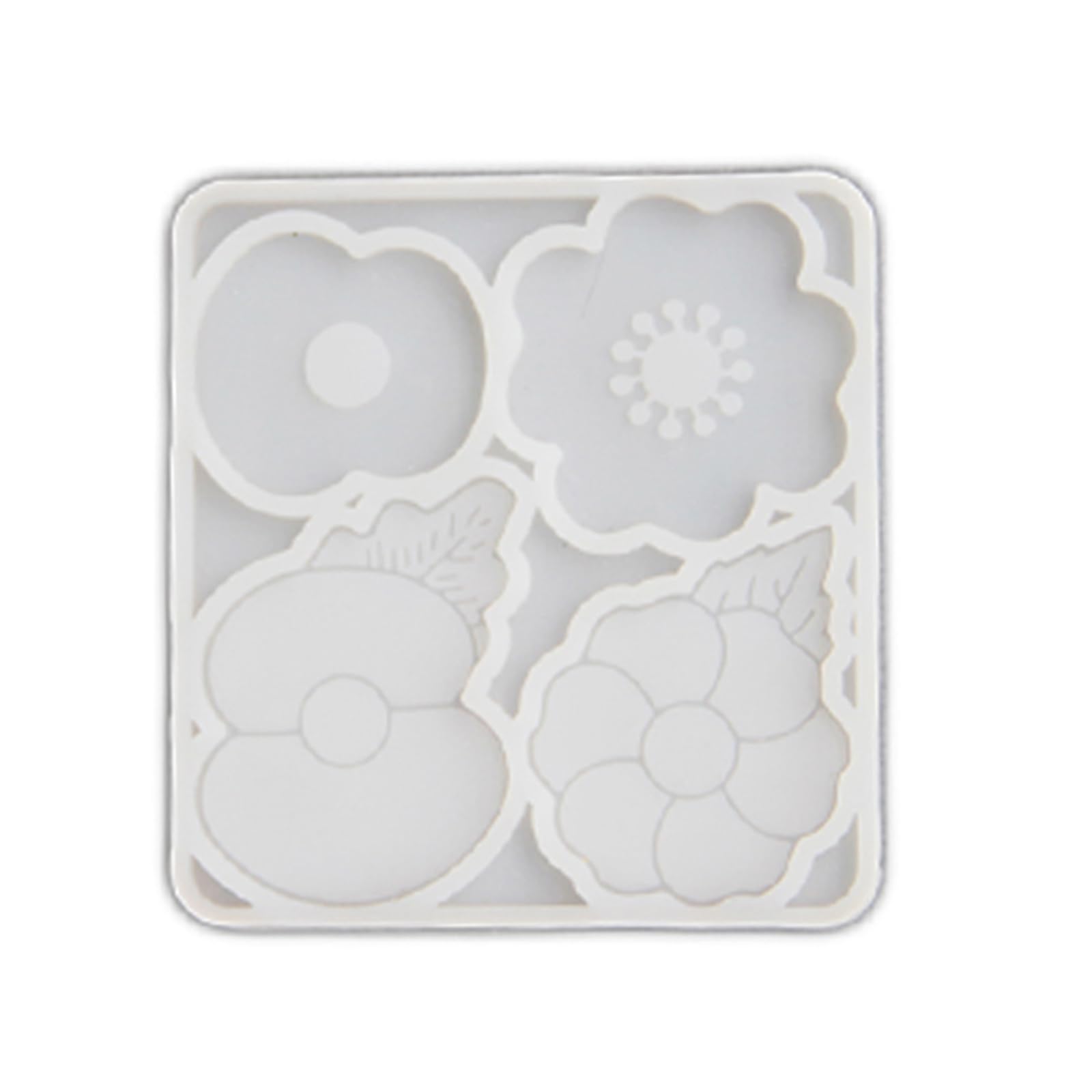Xfuyi As Pic Shows Silicone Poppys Flower Shape Mold High Temperature Resistant Mould For Home Decorations Practical Jewelry Accessory Mold