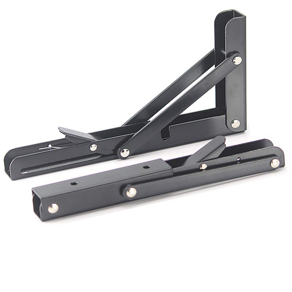 YFSS Folding Shelf Bracket, Wall-Mounted Table Hinge, Metal Bracket Triangle,2pcs 90 Degree,with Screws
