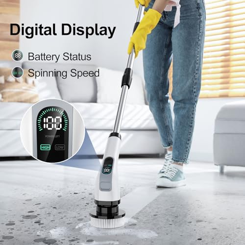 Alpono ALPONO-A11 Electric Spin Scrubber With Long Handle: Cordless Power Shower Scrubber thumb #4