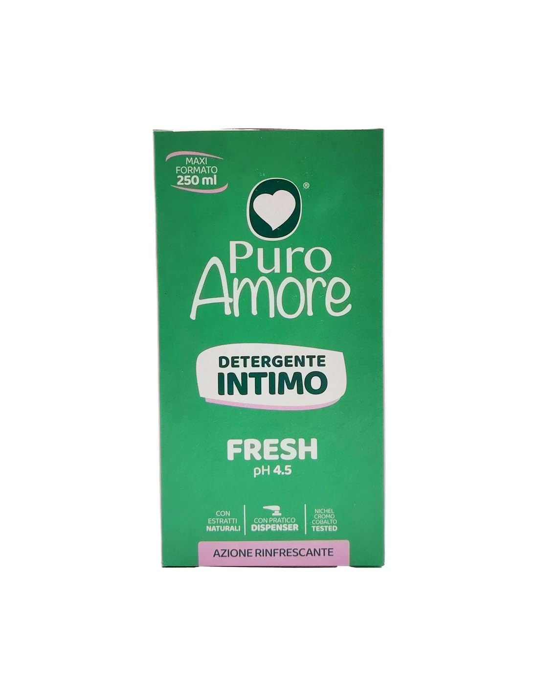 12x Puro Amore Intimreiniger Seife/Detergente Intimo Fresh pH 4.5 Erfrischende Wirkung 250ml + Beni Culinari Kostenloser Schlüsselanhänger