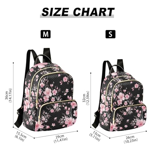 Image of ALAZA Cherry Blossom Sakura Floral Mini Backpack Purse for Women Travel Bag Fashion Daypack Back Pack Shoulder Bag