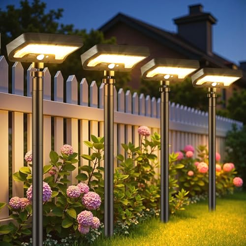 Thumok Solar Pathway Lights Outdoor, 92 LEDs Motion Sensor Outdoor Lights,Bright Solar Light with...