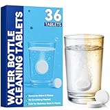Compresse per Pulizia Borraccia, 36 Effervescenti Pulisci Borraccia Rimuovono Tè, Caffè e Odori da Contenitori per Borraccia Vetro, Inossidabile, Plastica, Isolati e Thermos, Senza Odori né Residui