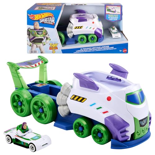 Hot Wheels Lanceur Superstar Speeders Buzz l'Éclair le cadeau parfait de voiture miniature en métal