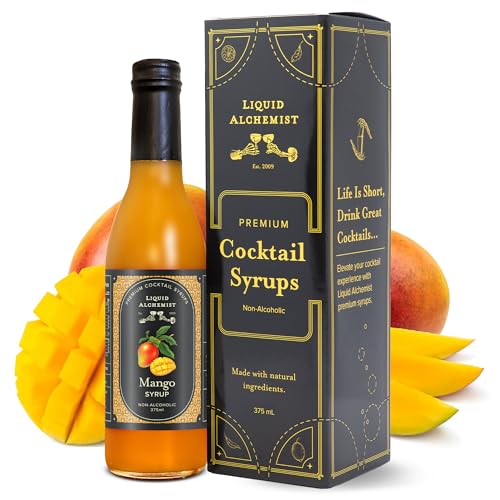 Image of Liquid Alchemist Mango Syrup for Drinks - Real Ingredients Make our Mango Puree for Cocktails the Perfect Margarita Mix - Our Tropical Flavoring Syrup is Non-GMO & Vegan (12.7 oz)