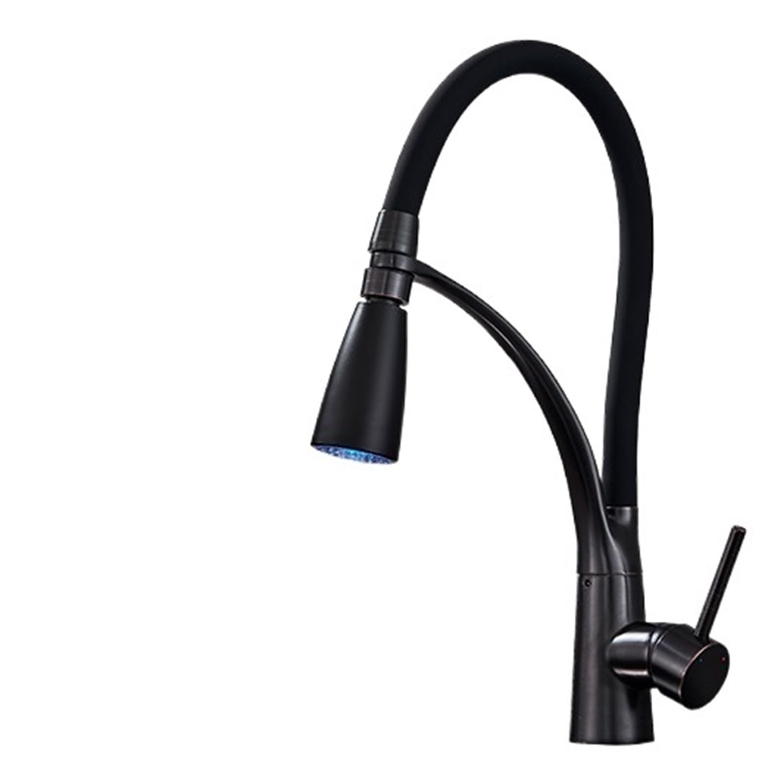 CVFRDD Black/Chrome Kitchen Sink Faucet, Swivel Pull Down Kitchen Faucet Sink Tap, Mounted Deck Bathroom Mounted Hot And Cold Water Mixer(Black LED Style 2)