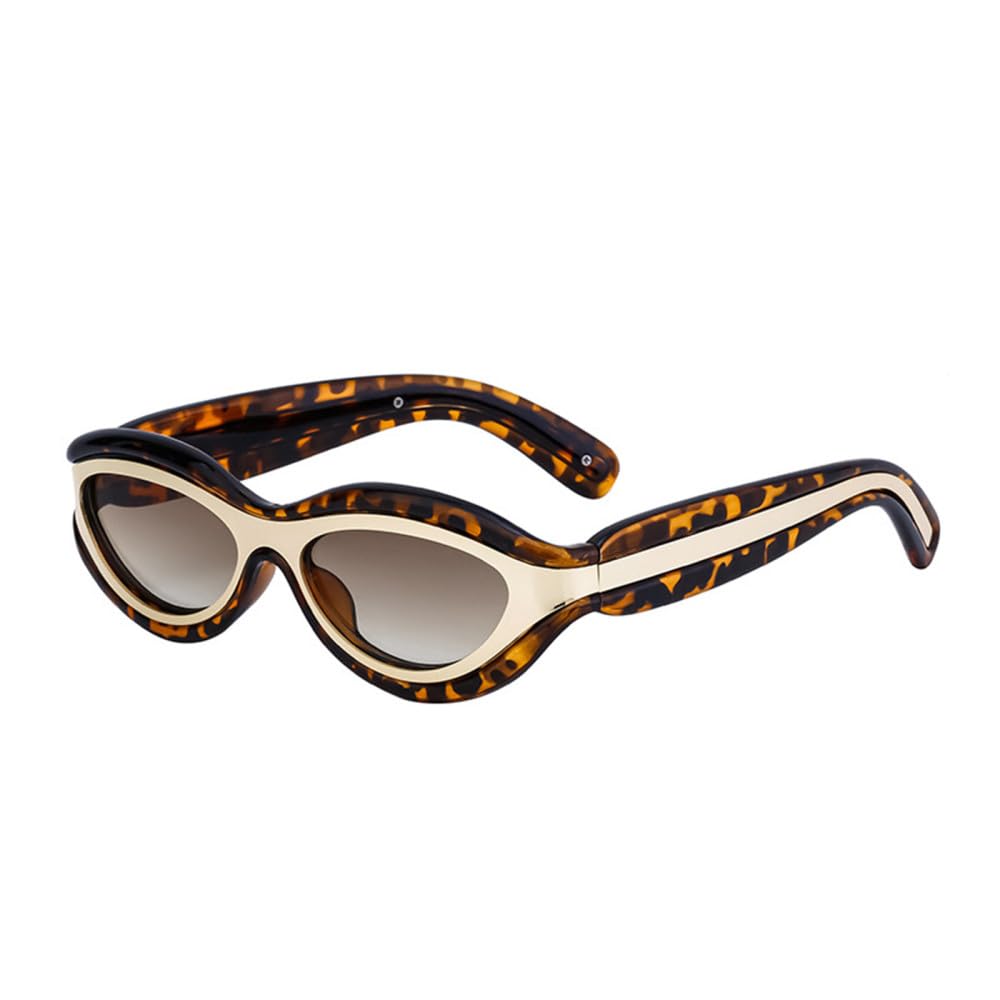 Cat Eye Damen Sonnenbrille Halbmetall Farbverlauf Spiegel Brillen Herren Punk Sonnenbrille Shades UV400