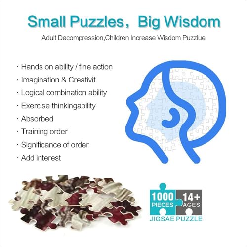 Puzzle de 1000 piezas redondo de león blanco para decoración 3