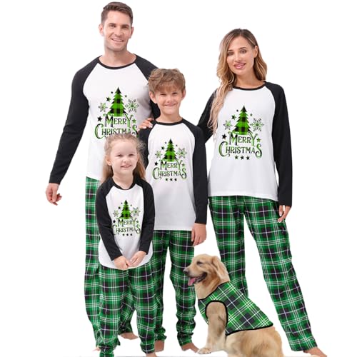 CIYCUIT Family Christmas Pjs Matching Sets Reindeer Christmas Pajamas for Family and Dog