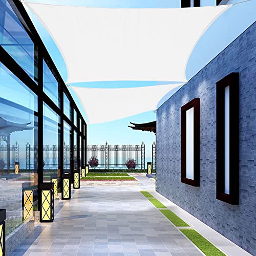 SHADEWIZ Rectangle 8' x 10' White Sun Shade Sail Canopy Awning for Patio Backyard Lawn Garden Outdoor Activities Grade UV Block Mesh Netting, We Can Make Custom Sizes