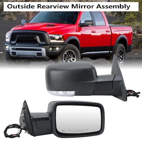 Rétroviseur Dodge Ram noir texturé avec miroir chauffant 10 broches - 2