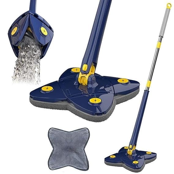 360° self Squeeze Rotatable Adjustable Multifunctional Cleaning Mop with Stainless Steel Long Handle Push-Pull Squeezing Cleaning Mop Dry & Wet Mop Floor Windows Ceiling (Four Leaf Shape) (B0D2HLWGDL) Amazon Price History, Amazon Price Tracker