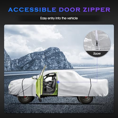 Image of Car Cover Custom Fit for Toyota Tacoma 2005-2023,6 Layers Truck Cover Waterproof All Weather for Automobiles,Outdoor Full Exterior Cover,Rain, Sun, Wind Protection,Silver