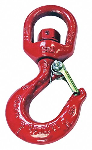 Swivel Hook, Carbon Steel, 10, 000 lb, Red