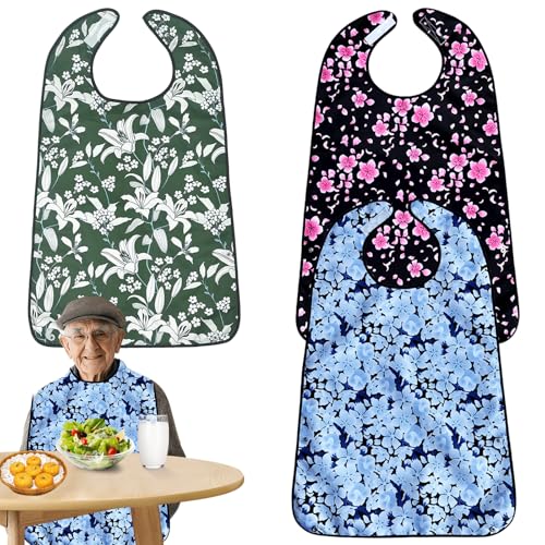 Bavoir adulte pour restriction motrice protection imperméable et lavable lot de 3
