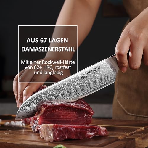 PAUDIN Damast Santokumesser Kochmesser 17cm, profi messer – Ansicht 5