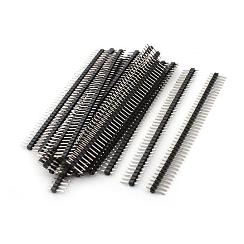 Aexit 2.54mm Single Audio & Video Accessories Row 40-Pin Male Through Hole Pin Header Strip Connectors & Adapters 25 Pcs