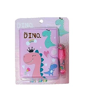 AUM Dino Small Pocket Diary with Small Pen for Kids Cute Cartoon Stationery Set with Dino for Students Kids Children Birthday Return Gift