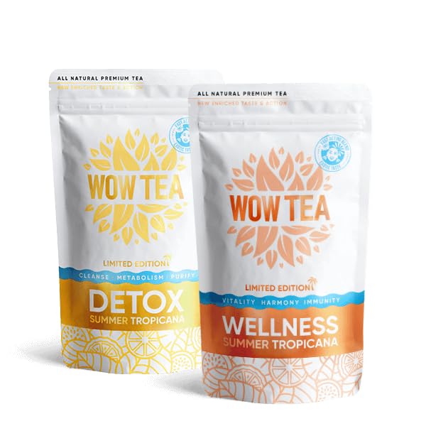 WOW TEA Summer Slim Body Tea Kit: Summer Detox & Summer Slimfit Tea | Detox Kit with 2 Herbal Teas for Natural Weight Loss and Water Retention | Fast Acting and Boosting Diet Teas | 300g, Made in EU