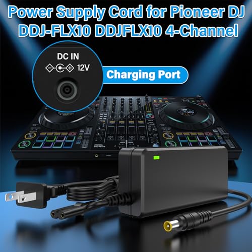 image for HIENADTOR 12V DJ Controller Charger Replacement Compatible with Pionee