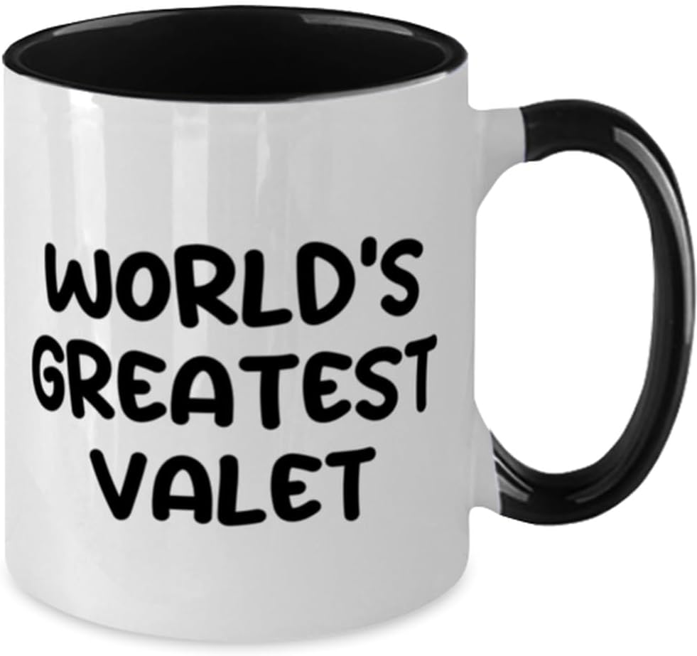 Generic World's Greatest Valet Two Tone 11oz Mug, Valet Cup, Perfect Gifts For Valet from Friends, Black