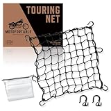 【走りに自由を】 MOTOFORTABLE ツーリングネット バイクネット バイク 荷物 ツーリング キャンプ 荷崩れ防止 予備フック2個付属 防水収納袋 3サイズ(50cm×50cm)