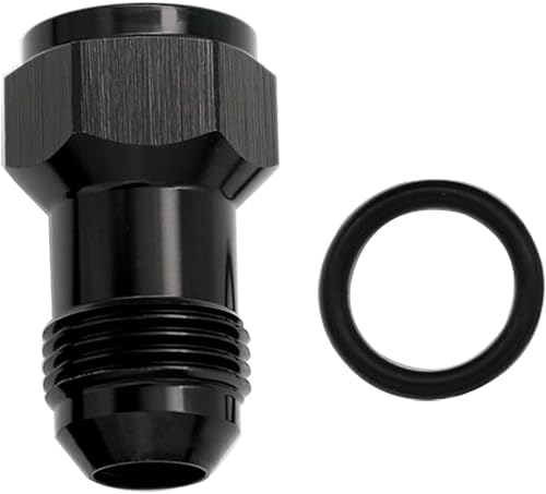 KRD PERFORMANCE Aluminio 10AN hembra a 10AN macho Extender Fitting, AN10 extensiones Adaptador Conector con junta tórica, negro, longitud completa