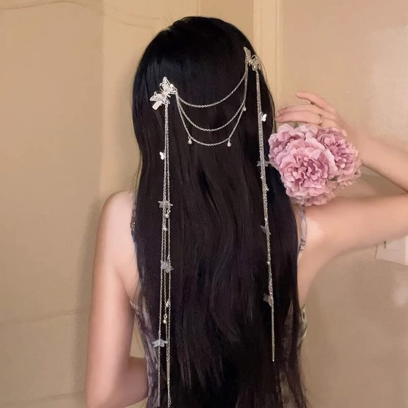 BSLVWG Boho Head chain Sliver Flower Bridal Headpiece Floral Bead Headband Festival Hair accessories for Women and Girls Hair Accessories - Image 4