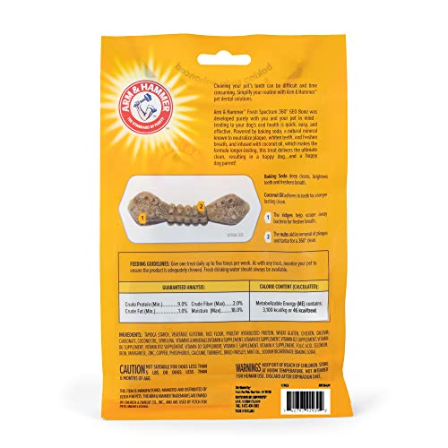 Arm & Hammer for Pets Fresh Spectrum 360 Degree GEO Bone Dental Treats | Dental Chews Fight Bad Breath, Plaque & Tartar Without Brushing | Coconut Mint Flavor, 14 Count Arm & Hammer for Pets Fresh Spectrum 360 Degree GEO Bone Dental Treats | Dental Chews Fight Bad Breath, Plaque & Tartar Without Brushing | Coconut Mint Flavor, 14 Count