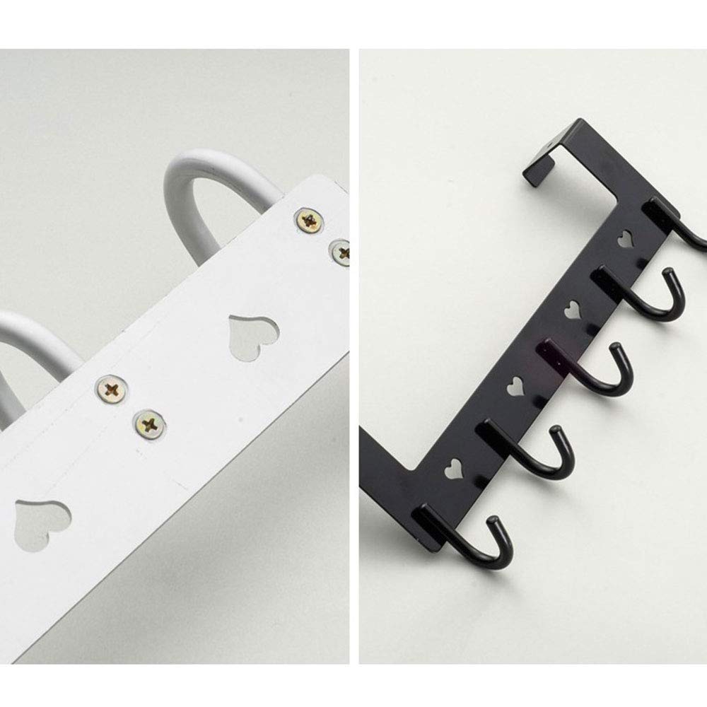 Appendiabiti Da Porta Con 5 Ganci - Nero, Senza Forare, Ideale Per Bagno, Camera O Cucina - Foto 14