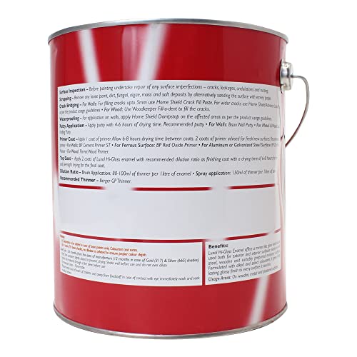 Image of BERGER Luxol Hi Gloss Enamel Smoke Grey 4Ltr