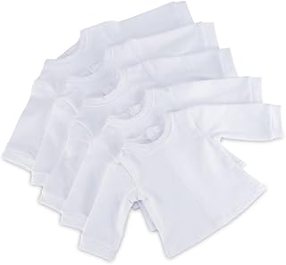 Emily Rose 18 Inch Doll Clothes Value Basics 5-Pack Long Sleeved Bright White 18-in Doll T-Shirts | Compatible with 18
