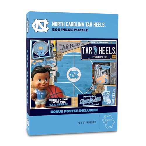 YouTheFan NCAA North Carolina Tar Heels Retro Series 500pc Puzzle 15" x 20"