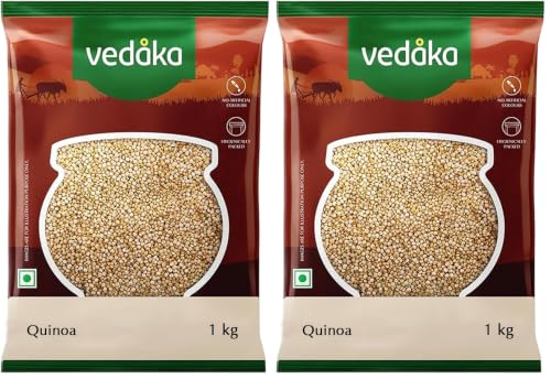 Image of Amazon Brand - Vedaka Quinoa | 1 Kg | Naturally Gluten-Free | Natural Source of Dietary Fiber (Pack of 2)