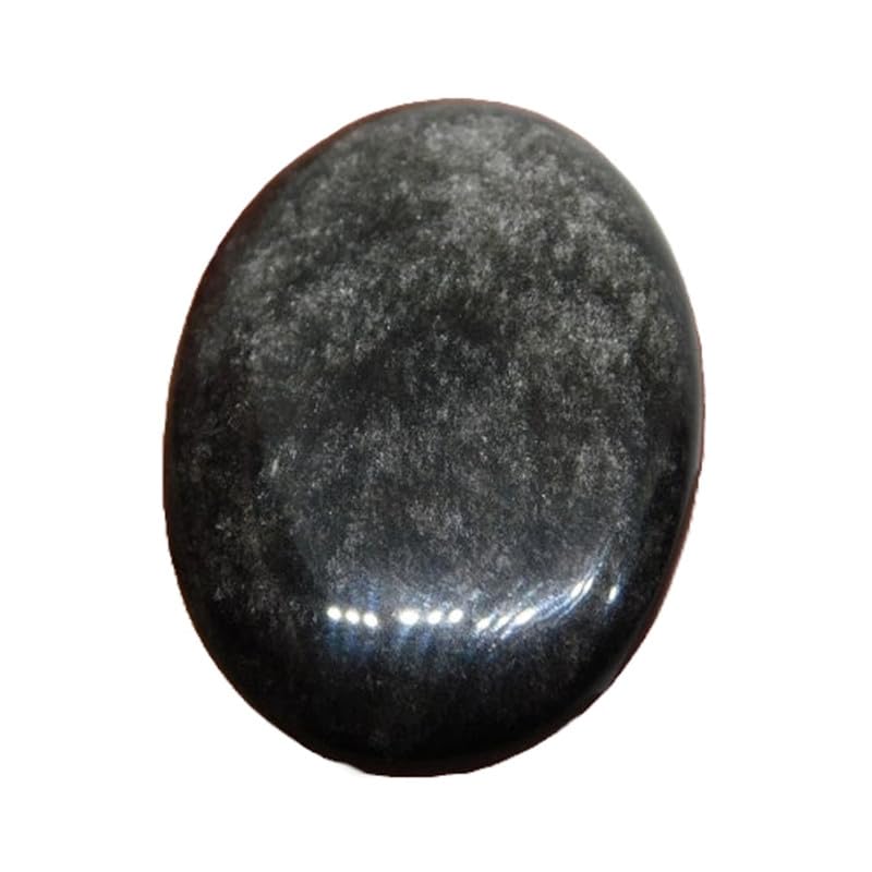 Obsidienne argentée cabochon pierre gemme en vrac 37x28mm pour fabrication bijoux DIY
