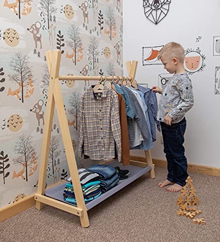 Children Wardrobe, Montessori Teepee Style Clothing Rack With Storage, Shop Display Rack #TOP3