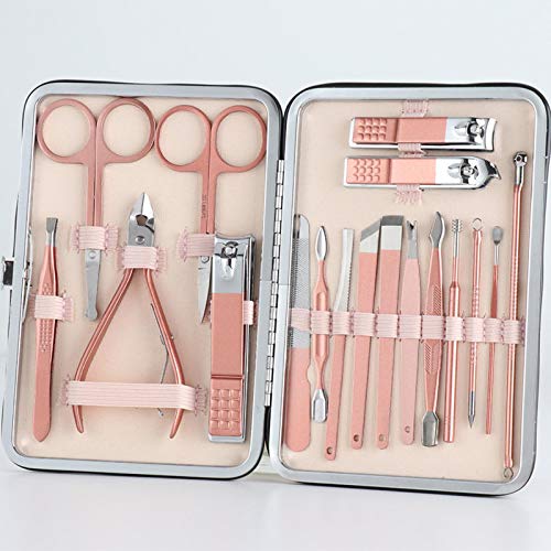 Nagelknipser Set Professionelle Maniküre Nagelpflege Set Schere Pinzette Ohrlöffel Beauty Nagel Kit Nail Art Tools 18Pcs…