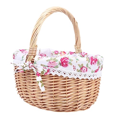 Toddmomy Cestino Da Picnic Con Manici Contenitore Versatile Per Fiori e Decorazioni Per Cerimonie e Picnic All Aperto Design Naturale e Rustico