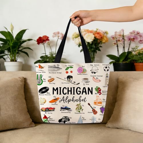 Bolso Tote Michigan con bolsillo interior y diseño estético miniatura 3