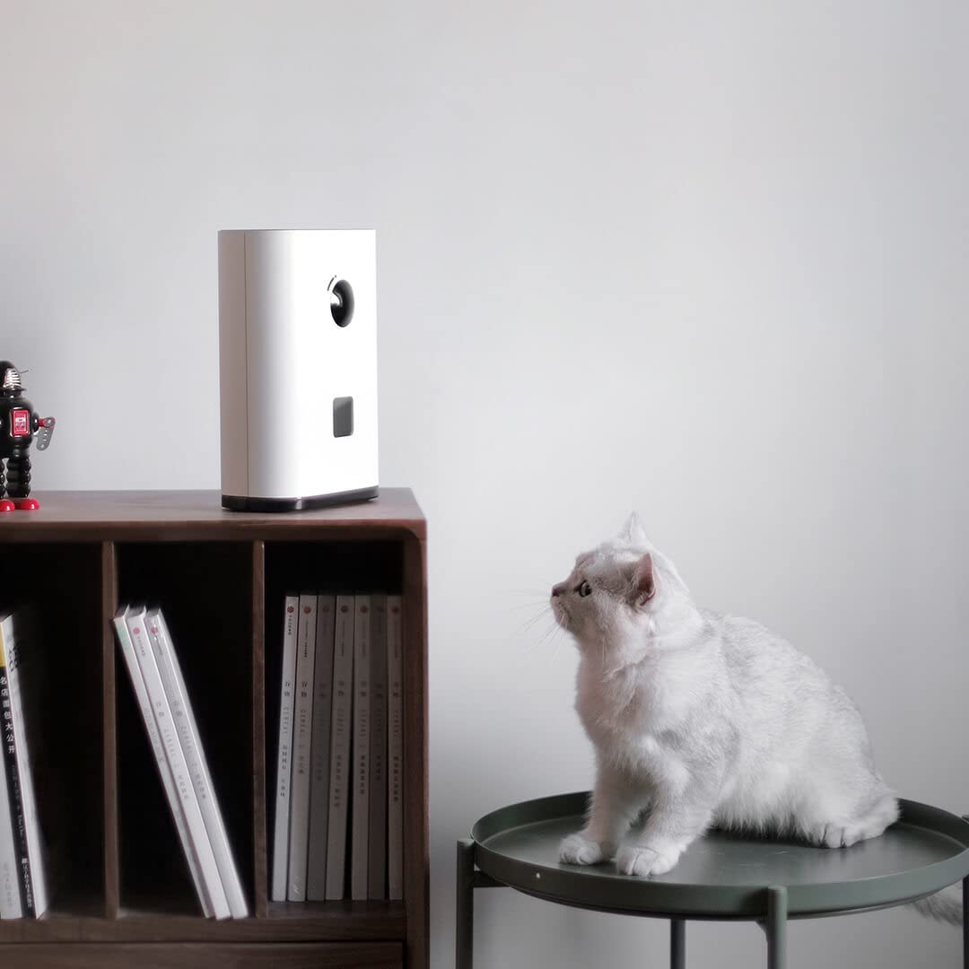 PAWBBY CARE - Videocamera per Cani, Lancio Croccantini, Telecamera Ultragradangolare Full HD, 1080P, Controllo Remoto con App, Ideale per Qualsiasi Stanza