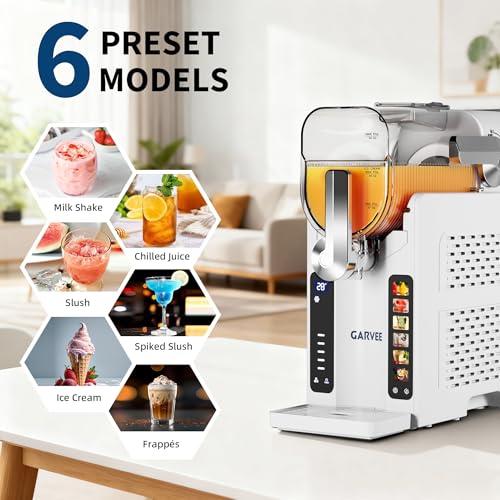 Image of Garvee Slushie Machine for Home - 70 oz Ice-Free Frozen Drink Maker, Self-Cleaning Function with 6 Preset Programs for Margaritas, Frappes, Milkshakes, White