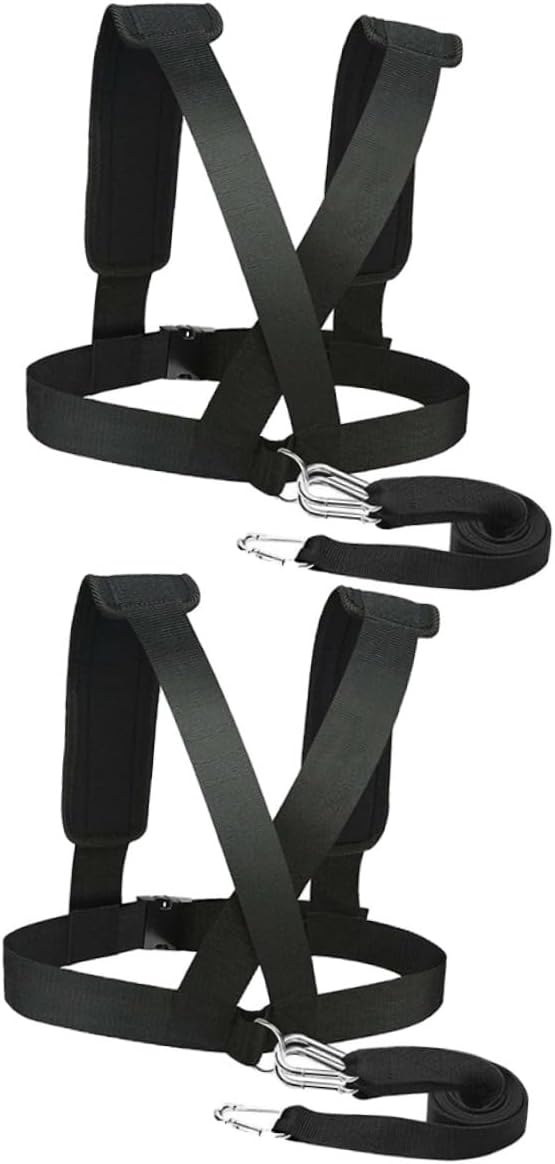 BESPORTBLE 2pcs Weight Bearing Shoulder Straps Training Belt for Resistance Exercises Portable Sled Harness for Gym Home Yoga and Outdoor Workouts
